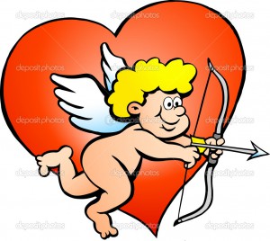 Hand-drawn Vector illustration of an Amor Angel Boy